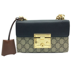 Gucci Bag Gg Black Small Supreme Padlock Chain